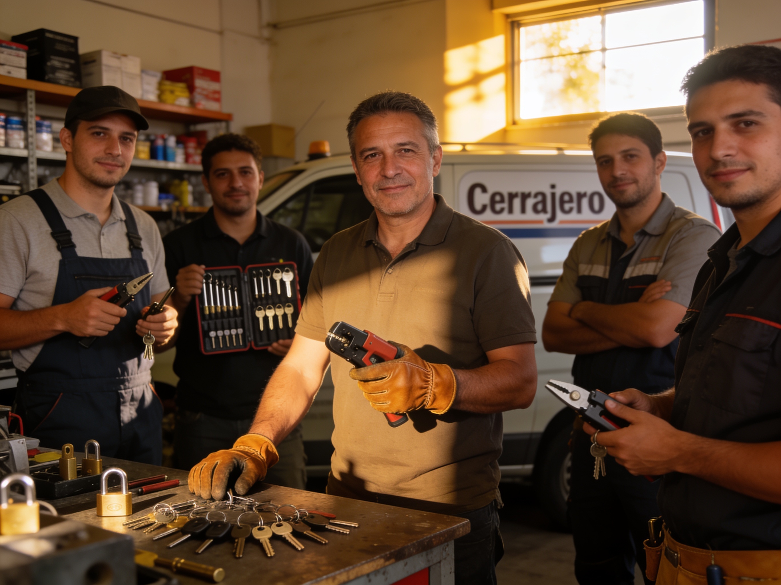 The Cerrajero De Emergencia team at work in Sacramento